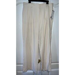 French Connection Women Wide Leg Trouser Color Cream XL Office Casual Preppy NWT